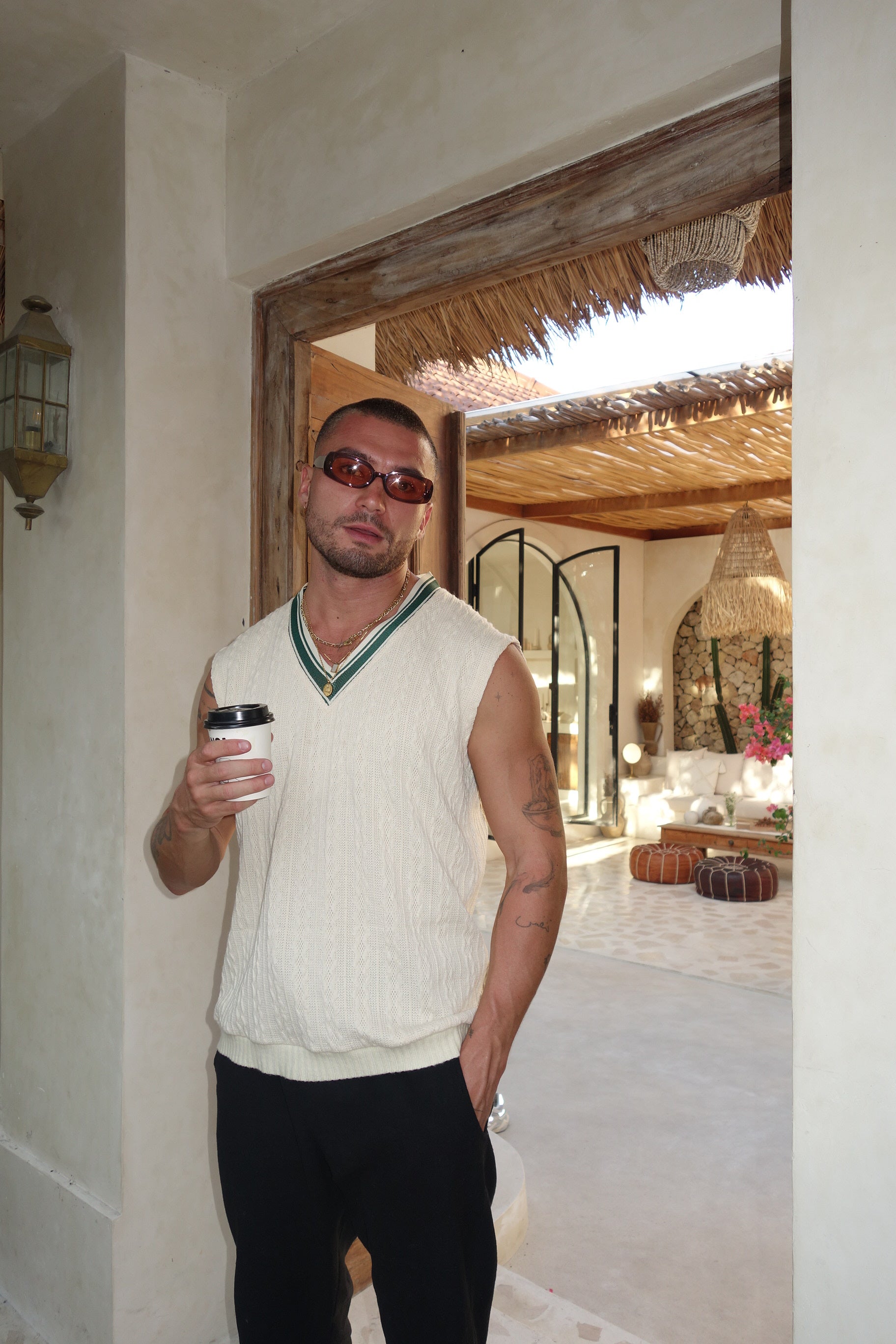 Vintage Knit Vest - Cream