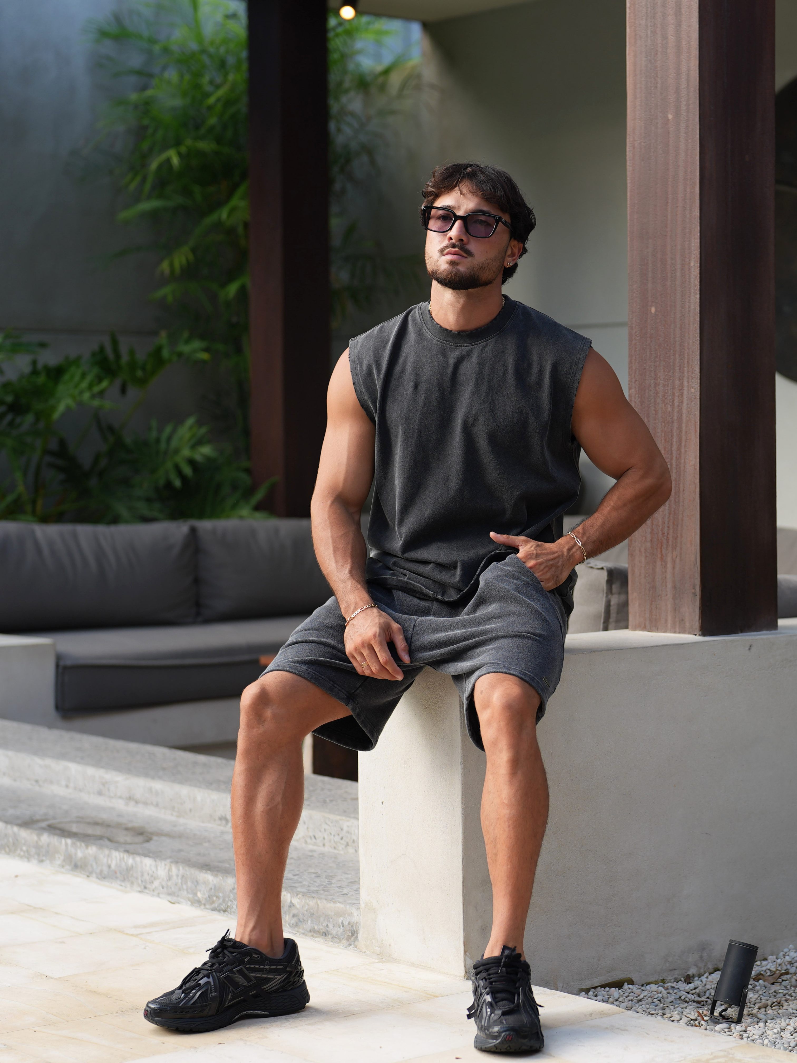 Kaio Shorts - Washed Black
